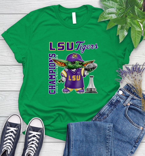 Baby Yoda LSU Tigers Champion Shirt 95