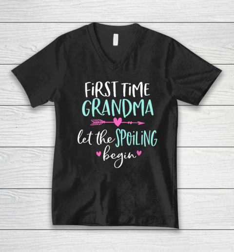 First Time Grandma Let the Spoiling Begin V-Neck T-Shirt