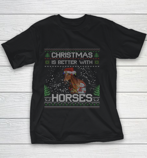 Christmas Is Better With Horse Snowmies Ugly Xmas Youth T-Shirt