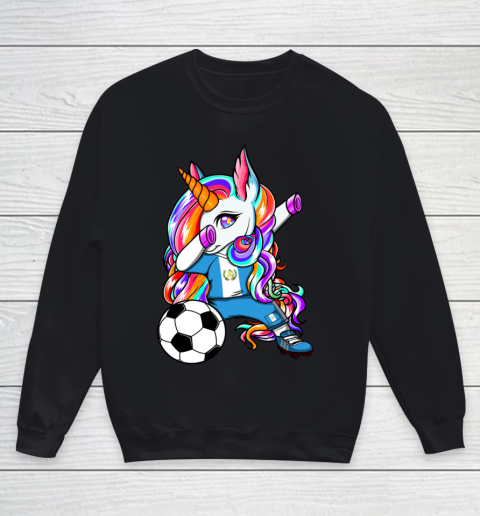 Dabbing Unicorn Guatemala Soccer Fans Jersey Flag Football Youth Sweatshirt