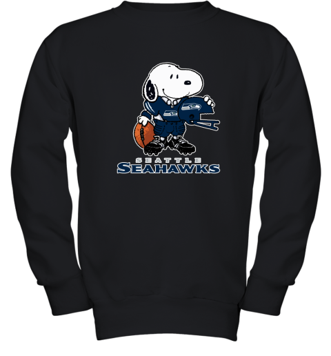 Snoopy A Strong And Proud Seattle Seahawks Player NFL Youth Sweatshirt