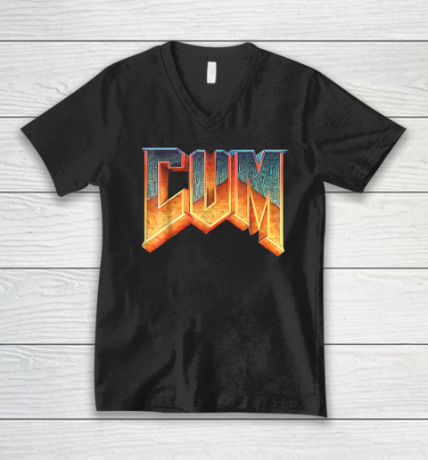 Dooms Cum Vintage Game Lover V-Neck T-Shirt
