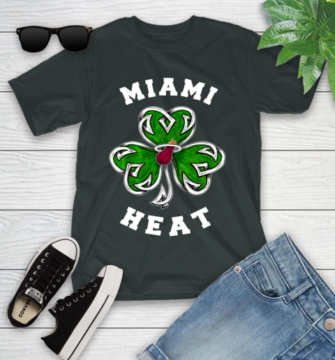NBA Miami Heat Three Leaf Clover St Patrick's Day Basketball Sports Youth T-Shirt 6