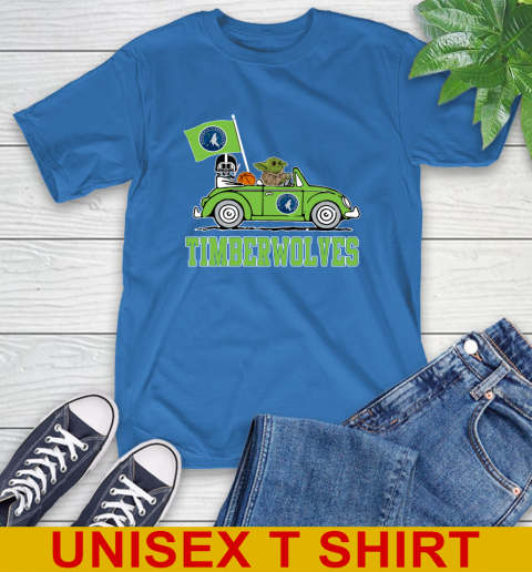 NBA Basketball Minnesota Timberwolves Darth Vader Baby Yoda Driving Star Wars Shirt T-Shirt 9