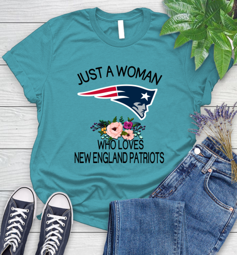 NFL Just A Woman Who Loves New England Patriots Football Sports Women's T-Shirt 11