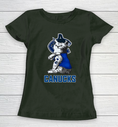 NHL My Cat Loves Vancouver Canucks Hockey Women's T-Shirt 4