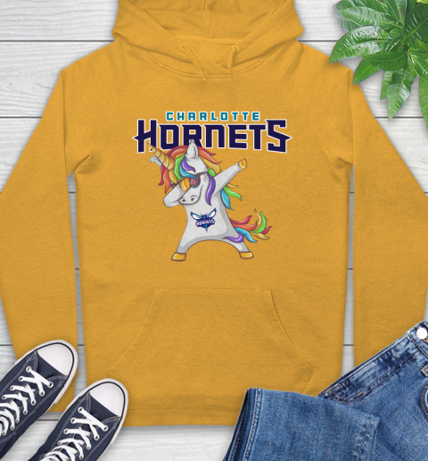 Charlotte Hornets NBA Basketball Funny Unicorn Dabbing Sports Hoodie 3