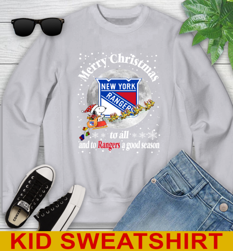 New York Rangers Merry Christmas To All And To Rangers A Good Season NHL Hockey Sports Youth Sweatshirt 3