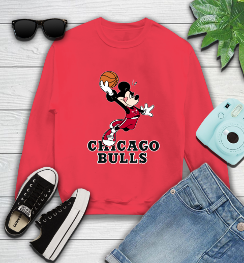 NBA Basketball Chicago Bulls Cheerful Mickey Mouse Shirt Sweatshirt 10