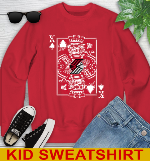 Portland Trail Blazers NBA Basketball The King Of Spades Death Cards Shirt Youth Sweatshirt 7