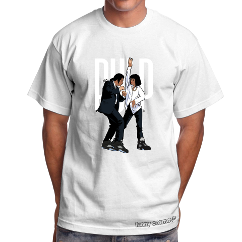 Air Jordan 5 Black Metallic Matching Sneaker Tshirt Pulp Fiction Dance Blue and Black Jordan Tshirt