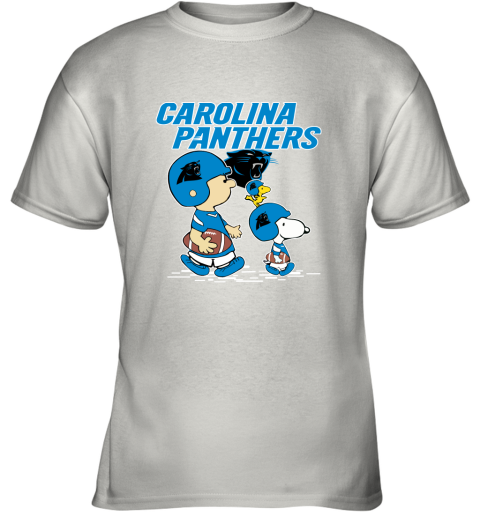 Carolia Panthers Let's Play Football Together Snoopy NFL Youth T-Shirt