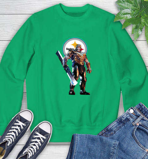 NFL Thanos Gauntlet Avengers Endgame Football Pittsburgh Steelers Sweatshirt 6