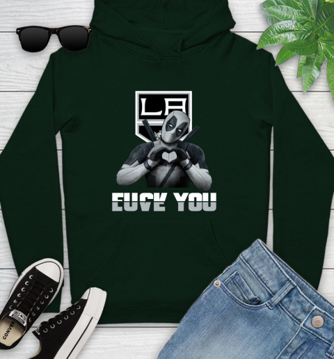 NHL Los Angeles Kings Deadpool Love You Fuck You Hockey Sports Youth Hoodie 14
