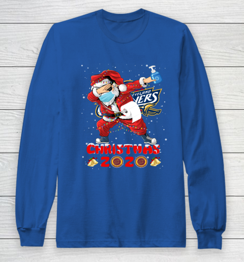Cleveland Cavaliers Funny Santa Claus Dabbing Christmas 2020 NBA Long Sleeve T-Shirt 6