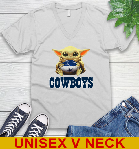 NFL Football Dallas Cowboys Baby Yoda Star Wars Shirt V-Neck T-Shirt