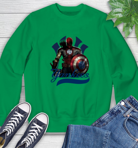 MLB Captain America Thor Spider Man Hawkeye Avengers Endgame Baseball New York Yankees Sweatshirt 6