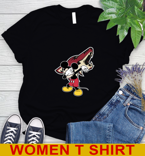 Arizona Coyotes NHL Hockey Dabbing Mickey Disney Sports Women's T-Shirt 2