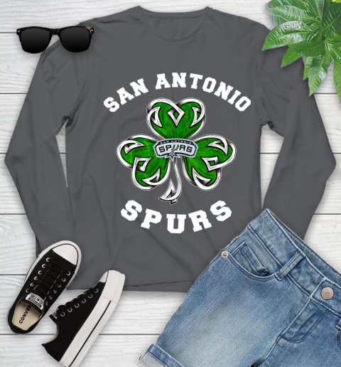 NBA San Antonio Spurs Three Leaf Clover St Patrick's Day Basketball Sports Youth Long Sleeve 9
