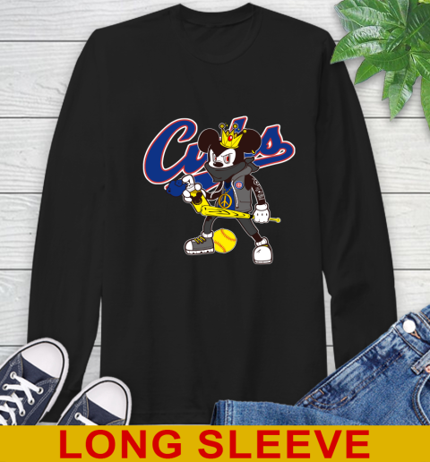 Chicago Cubs MLB Baseball Mickey Peace Sign Sports Long Sleeve T-Shirt 2