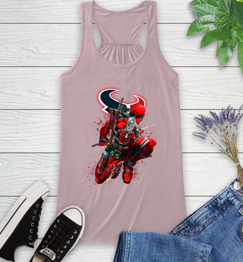 NFL Deadpool Marvel Comics Sports Football Houston Texans Racerback Tank 11