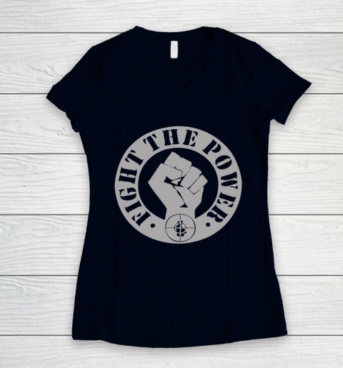 Fight The Power Public Enemy Women's V-Neck T-Shirt 2