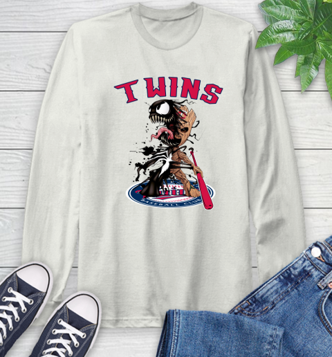 MLB Minnesota Twins Baseball Venom Groot Guardians Of The Galaxy Long Sleeve T-Shirt 12