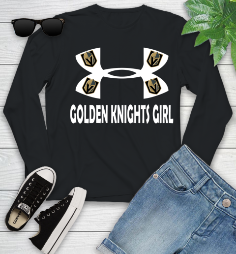 NHL Vegas Golden Knights Girl Under Armour Hockey Sports Youth Long Sleeve