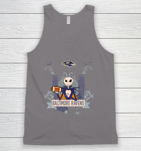 NFL Baltimore Ravens Football Jack Skellington Halloween Tank Top 6