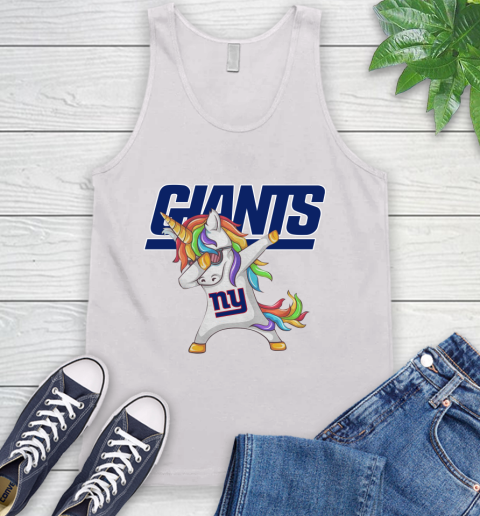 New York Giants NFL Football Funny Unicorn Dabbing Sports Tank Top