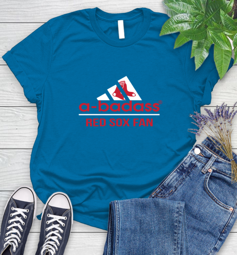 MLB A Badass Boston Red Sox Fan Adidas Baseball Sports Women's T-Shirt 10