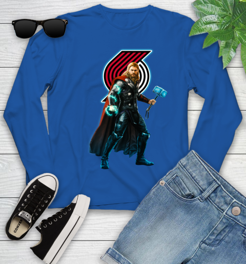 NBA Thor Avengers Endgame Basketball Portland Trail Blazers Youth Long Sleeve 9