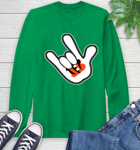 Cincinnati Bengals NFL Football Mickey Rock Hand Disney Long Sleeve T-Shirt 7
