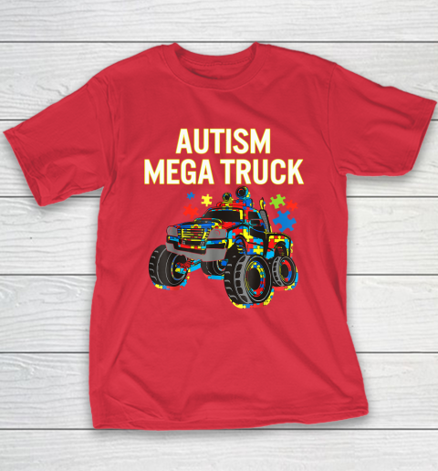 Autism Mega Truck Shirt Monster Truck Autism Awareness Youth T-Shirt 7