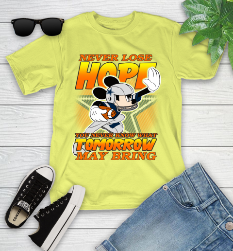 Dallas Cowboys NFL Football Mickey Disney Never Lose Hope Youth T-Shirt 10