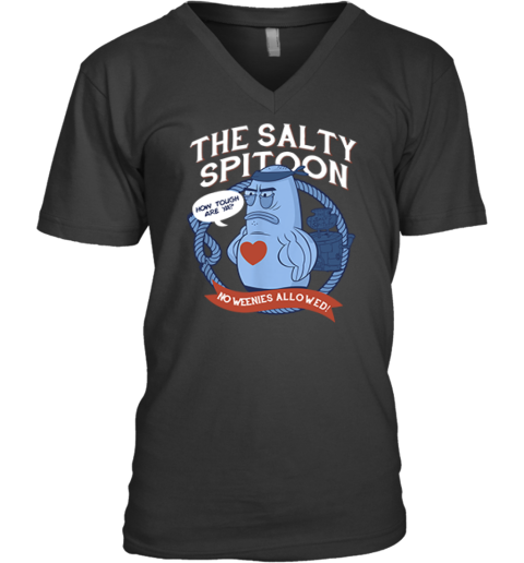 Spongebob Squarepants The Salty Spitoon No Weenies Allowed V-Neck T-Shirt