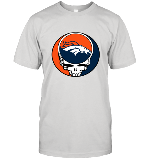 NFL Team Denver Broncos x Grateful Dead Logo Band Unisex Jersey Tee
