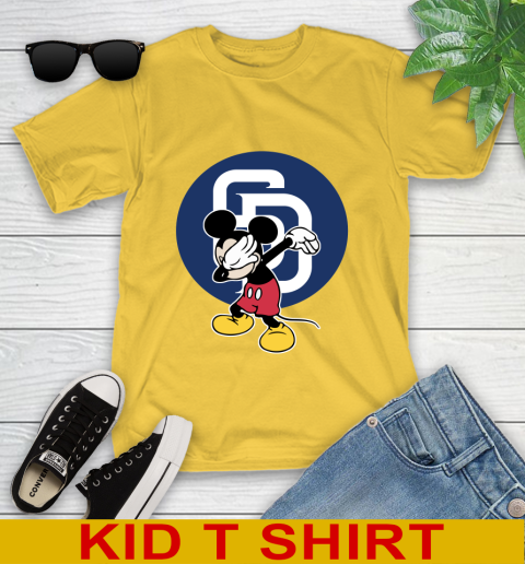 San Diego Padres MLB Baseball Dabbing Mickey Disney Sports Youth T-Shirt 8