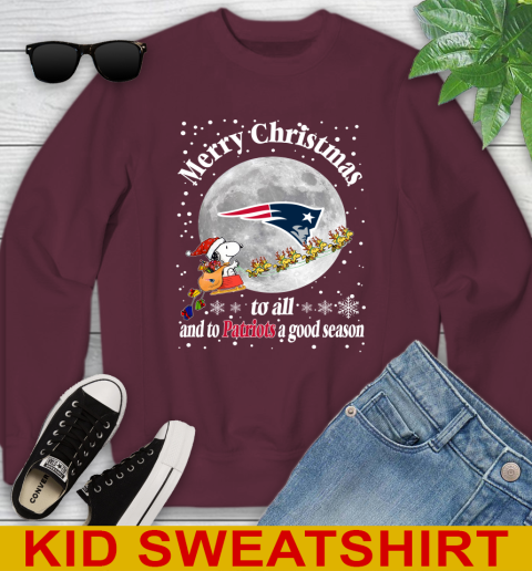 New England Patriots Merry Christmas To All And To Patriots A Good Season NFL Football Sports Youth Sweatshirt 4
