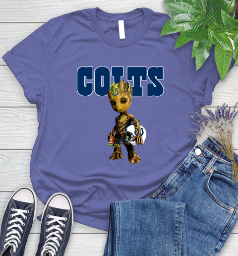 Indianapolis Colts NFL Football Groot Marvel Guardians Of The Galaxy Women's T-Shirt 11
