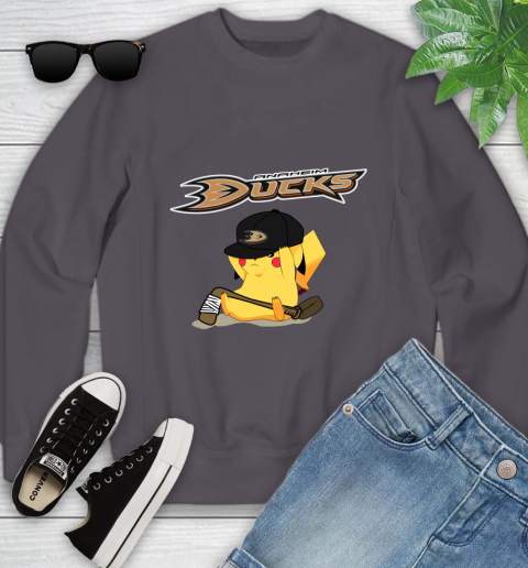 NHL Pikachu Hockey Sports Anaheim Ducks Youth Sweatshirt 6