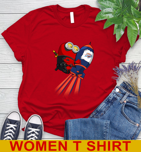 NBA Basketball Oklahoma City Thunder Deadpool Minion Marvel Shirt Women's T-Shirt 11