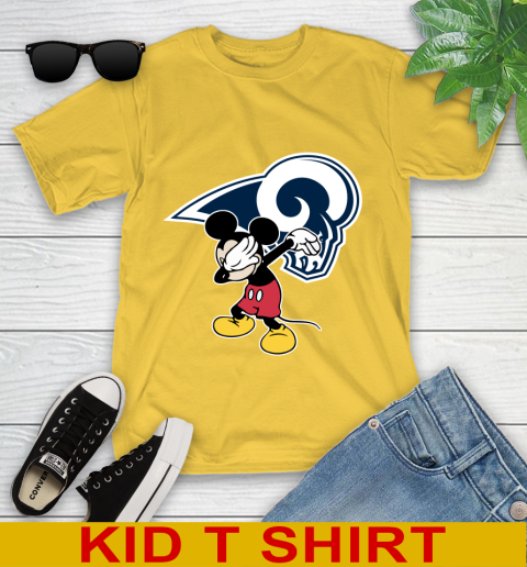 Los Angeles Rams NFL Football Dabbing Mickey Disney Sports Youth T-Shirt 8