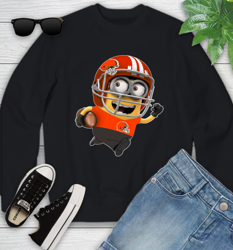 NFL Cleveland Browns Minions Disney Football Sports Youth Sweatshirt 2