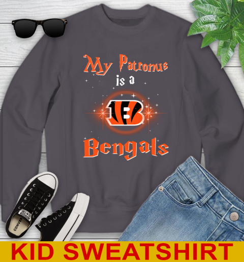 NFL Football Harry Potter My Patronus Is A Cincinnati Bengals Youth Sweatshirt 5