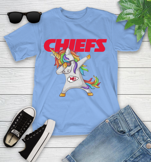 Kansas City Chiefs NFL Football Funny Unicorn Dabbing Sports Youth T-Shirt 11