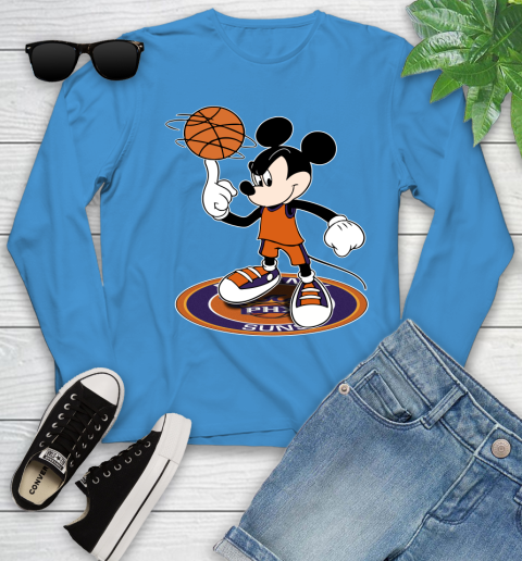 NBA Basketball Phoenix Suns Cheerful Mickey Disney Shirt Youth Long Sleeve 7