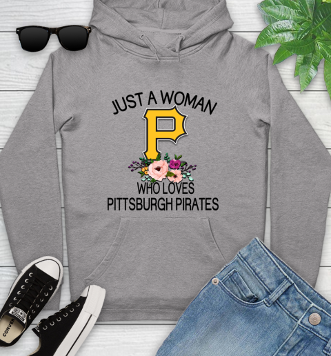 MLB Just A Woman Who Loves Pittsburgh Pirates Baseball Sports Youth Hoodie 4