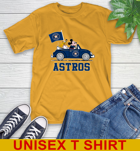 MLB Baseball Houston Astros Pluto Mickey Driving Disney Shirt T-Shirt 3