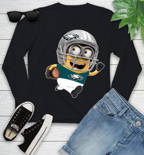 NFL Philadelphia Eagles Minions Disney Football Sports Youth Long Sleeve 2